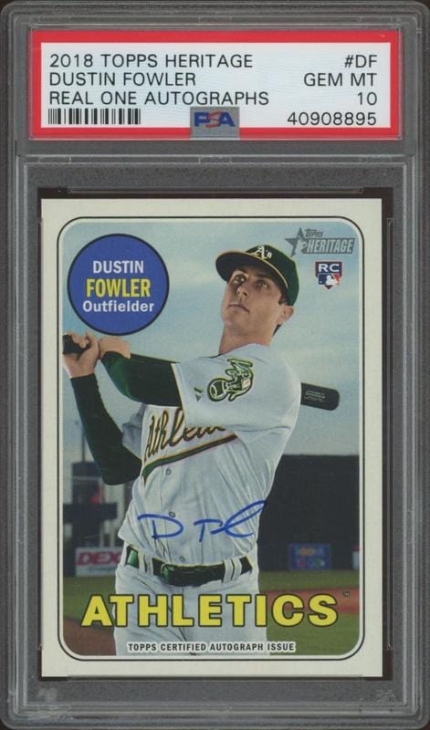 2018 Topps Heritage Dustin Fowler #ROA-DF trading card
