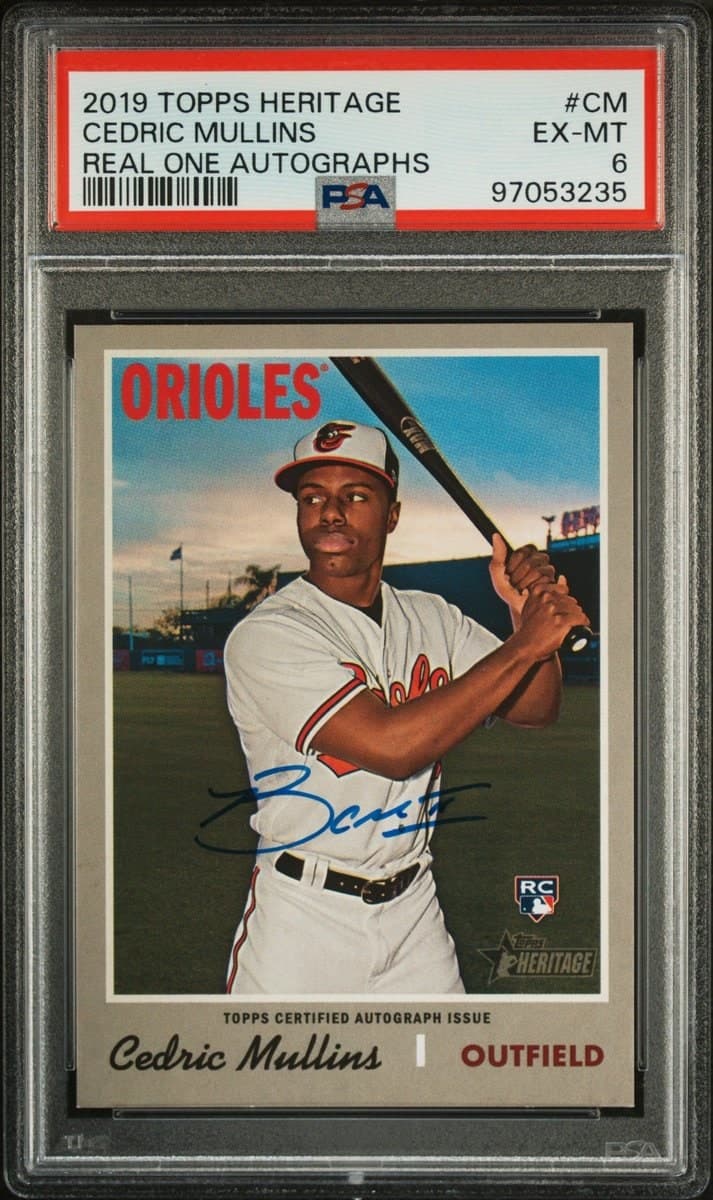 Cedric Mullins 2019 Topps Heritage #ROA-CM Baseball Trading Card - Front 2019 Topps Heritage Cedric Mullins #ROA-CM baseball trading card front