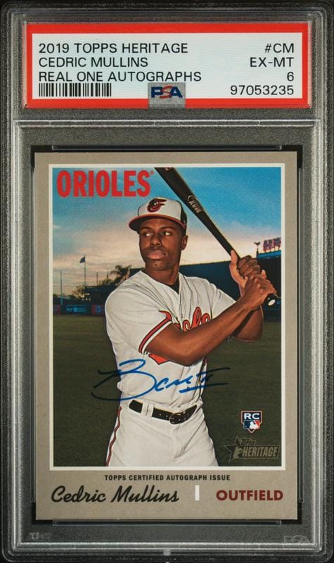 2019 Topps Heritage Cedric Mullins #ROA-CM trading card