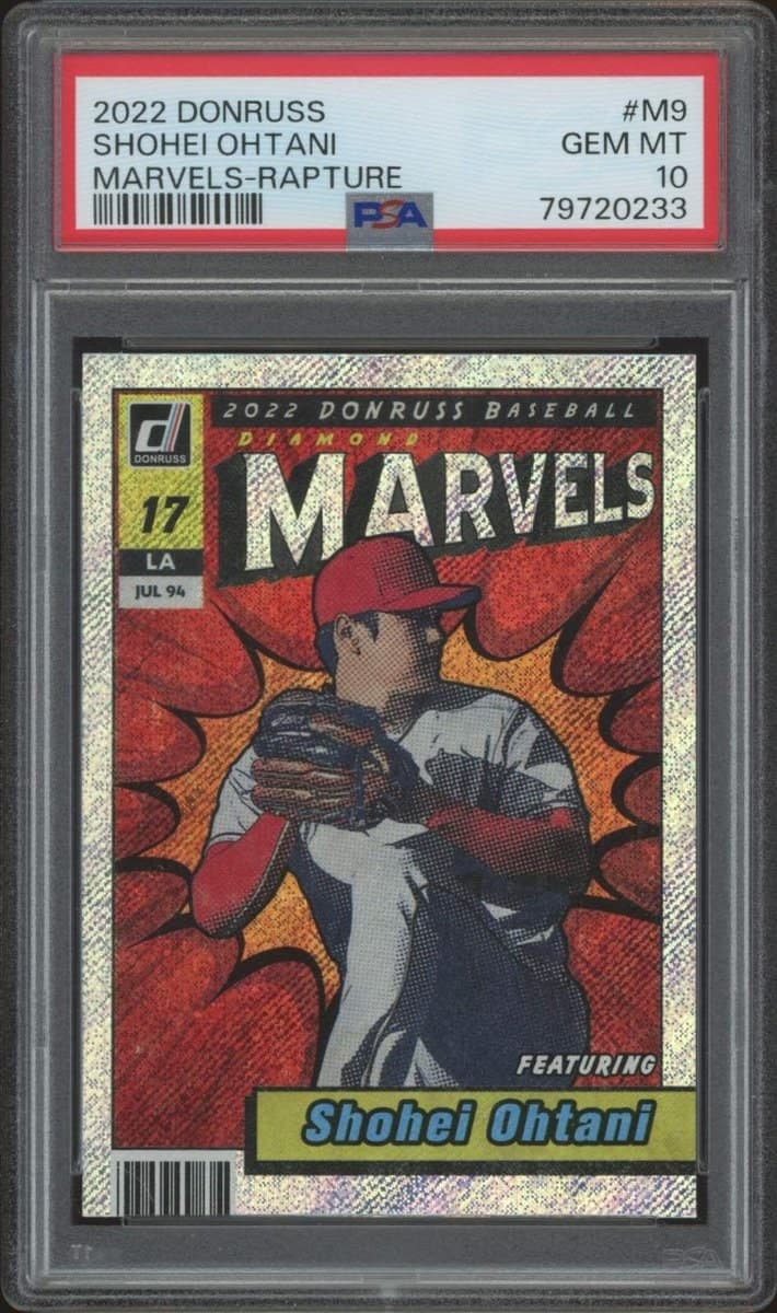 Shohei Ohtani 2022 Panini Donruss #M-9 Baseball Trading Card - Front 2022 Panini Donruss Shohei Ohtani #M-9 baseball trading card front
