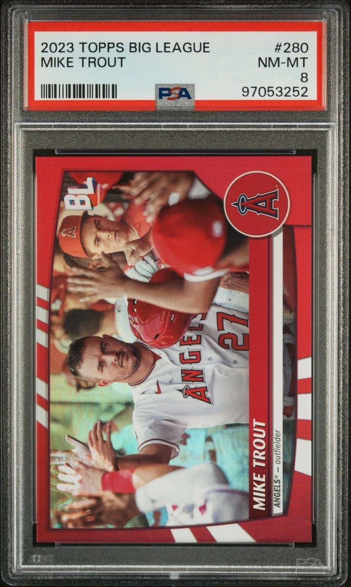 Mike Trout 2023 Topps Big League #280 Baseball Trading Card - Front 2023 Topps Big League Mike Trout #280 baseball trading card front