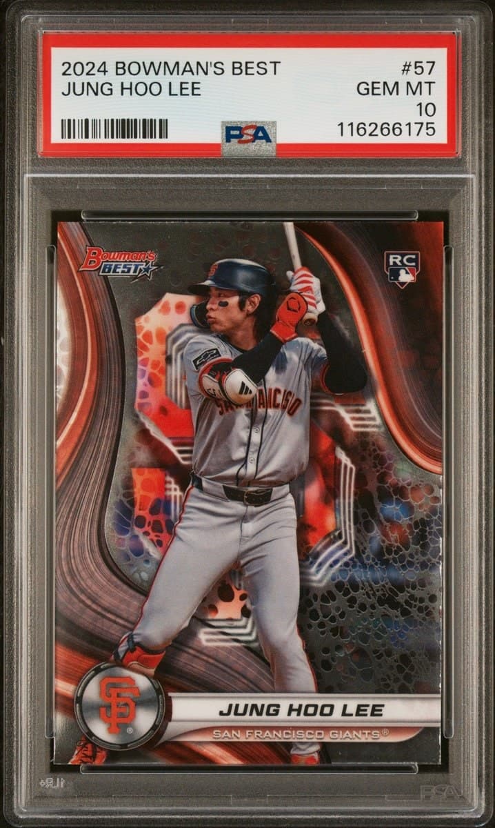 Jung Hoo Lee 2024 Topps Bowman's Best #57 Baseball Trading Card - Front 2024 Topps Bowman's Best Jung Hoo Lee #57 baseball trading card front