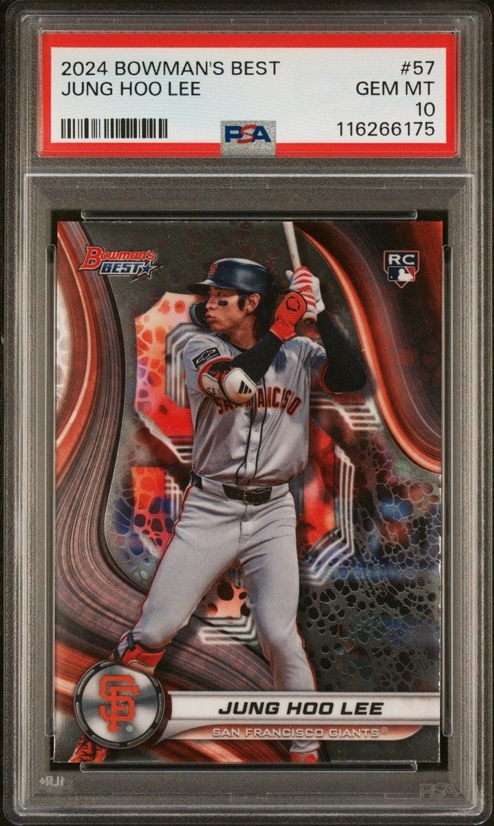 Jung Hoo Lee 2024 Topps Bowman's Best #57 Baseball Trading Card - Front 2024 Topps Bowman's Best Jung Hoo Lee #57 baseball trading card front