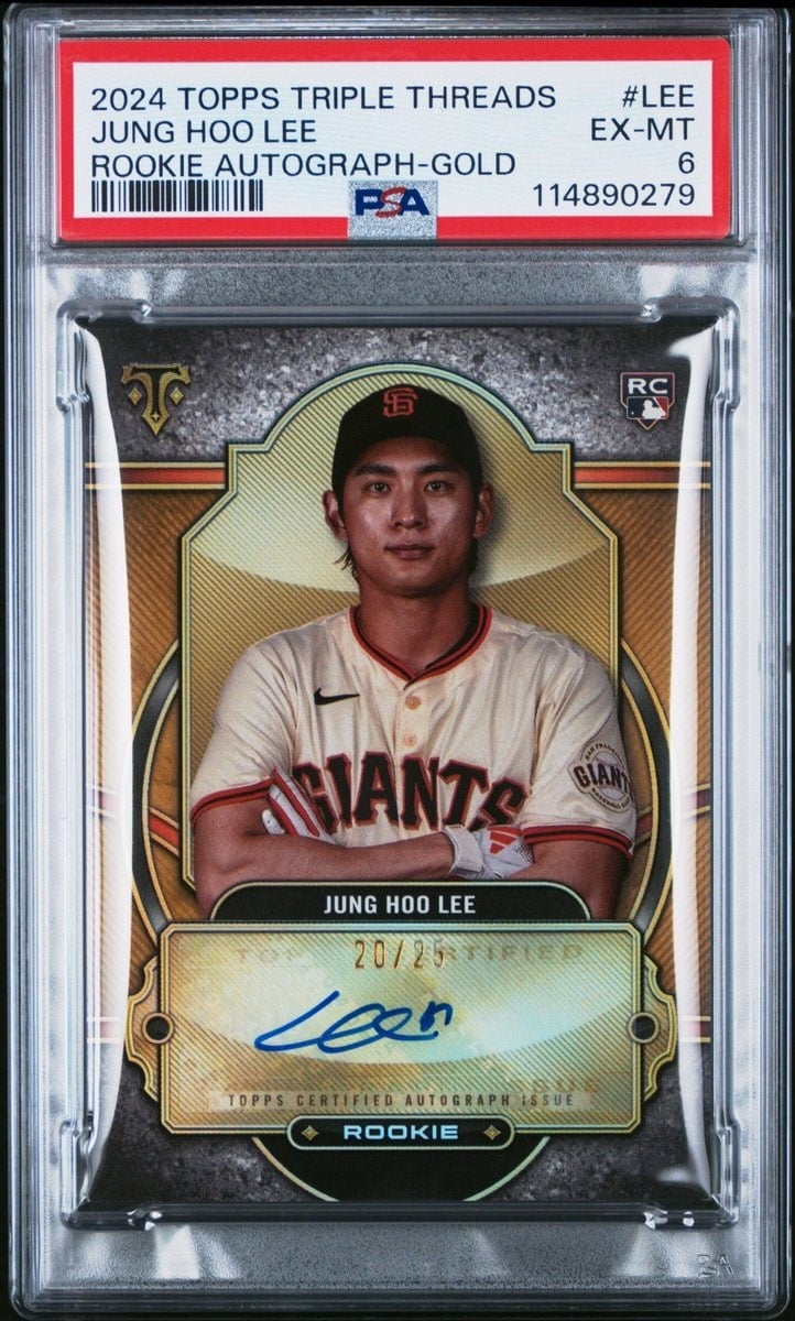 Jung Hoo Lee 2024 Topps Gold #RA-LEE Baseball Trading Card - Front 2024 Topps Gold Jung Hoo Lee #RA-LEE baseball trading card front