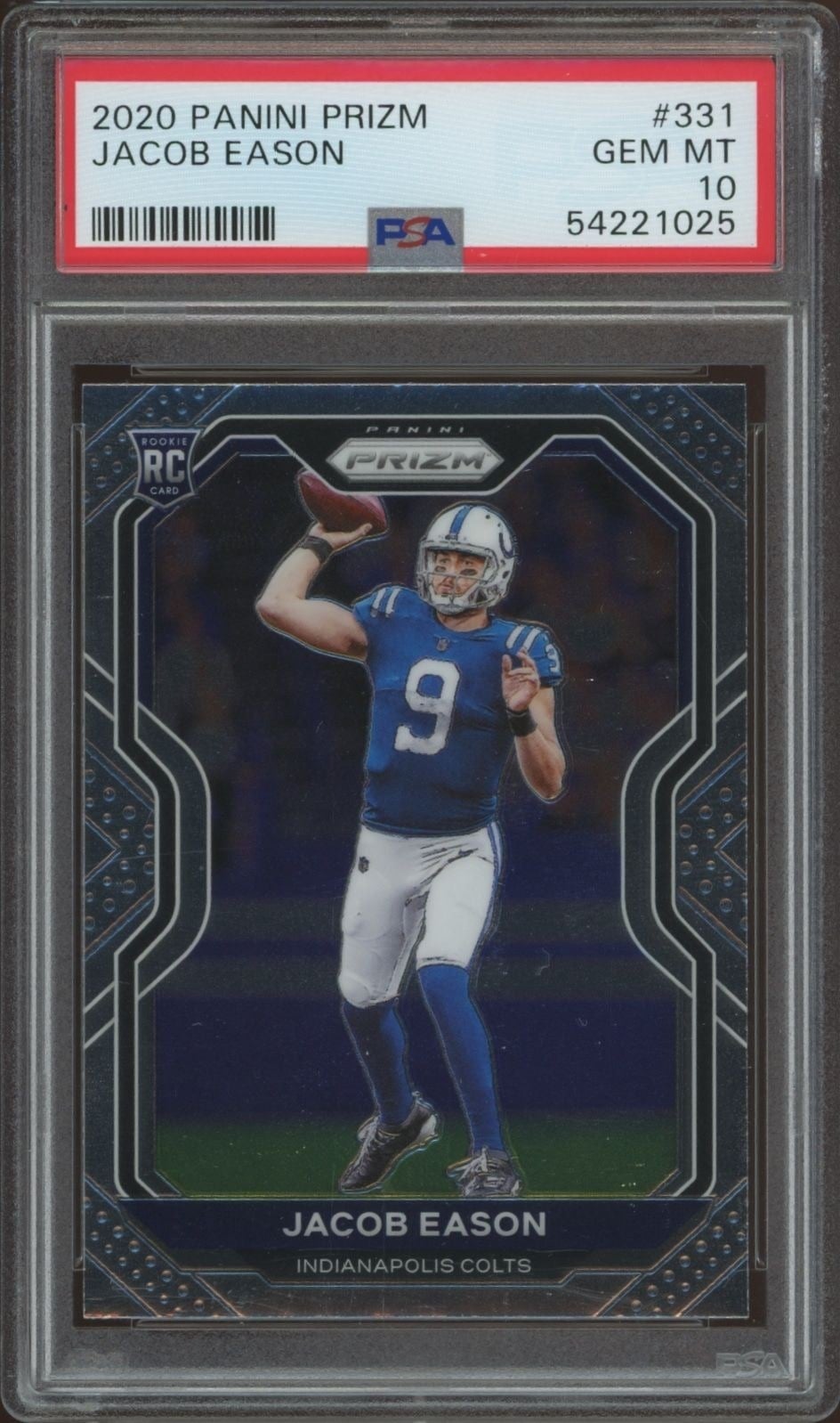 Jacob Eason 2020 Panini Prizm #331 Football Trading Card - Front 2020 Panini Prizm Jacob Eason #331 football trading card front