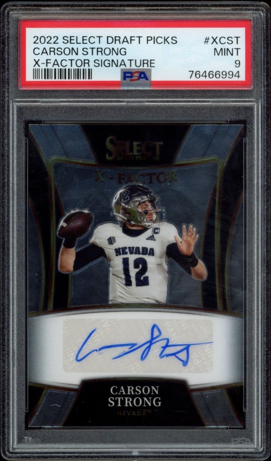 Carson Strong 2022 Panini Select Draft Picks #X-CST Football Trading Card - Front 2022 Panini Select Draft Picks Carson Strong #X-CST football trading card front