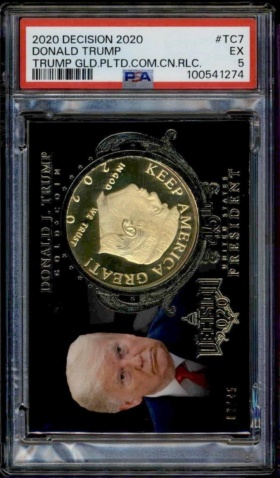 Donald J. Trump 2020 Leaf Decision Series 2 #TC7 Political Trading Card - Front 2020 Leaf Decision Series 2 Donald J. Trump #TC7 political trading card front