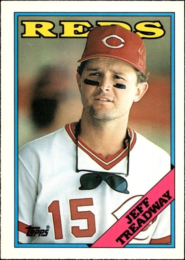 Jeff Treadway 1988 Topps Traded #122T Baseball Trading Card - Front 1988 Topps Traded Jeff Treadway #122T baseball trading card front