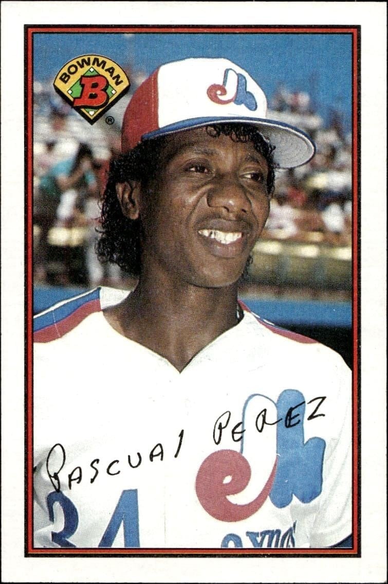 Pascual Perez 1989 Bowman #354 Baseball Trading Card - Front 1989 Bowman Pascual Perez #354 baseball trading card front