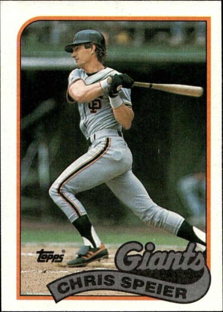 Chris Speier 1989 Topps #94 Baseball Trading Card - Front 1989 Topps Chris Speier #94 baseball trading card front