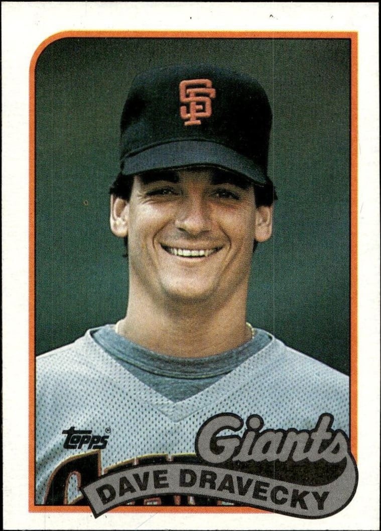Dave Dravecky 1989 Topps #601 Baseball Trading Card - Front 1989 Topps Dave Dravecky #601 baseball trading card front