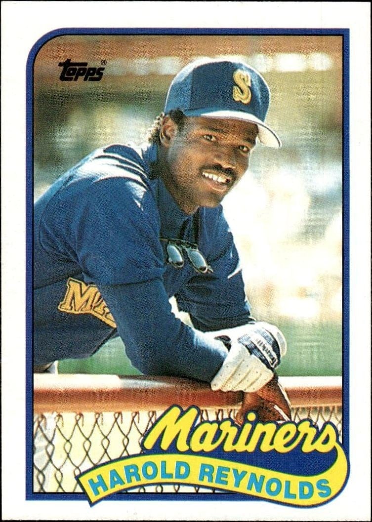 Harold Reynolds 1989 Topps #580 Baseball Trading Card - Front 1989 Topps Harold Reynolds #580 baseball trading card front