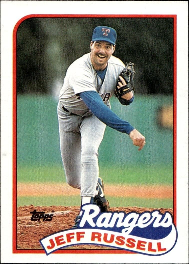 Jeff Russell 1989 Topps #565 Baseball Trading Card - Front 1989 Topps Jeff Russell #565 baseball trading card front