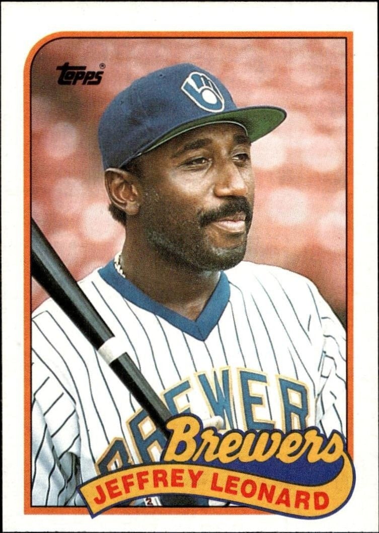 Jeffrey Leonard 1989 Topps #160 Baseball Trading Card - Front 1989 Topps Jeffrey Leonard #160 baseball trading card front
