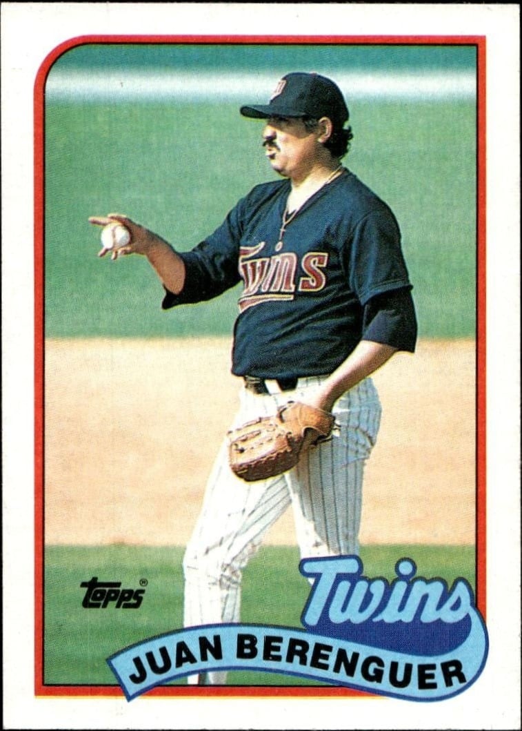 Juan Berenguer 1989 Topps #294 Baseball Trading Card - Front 1989 Topps Juan Berenguer #294 baseball trading card front