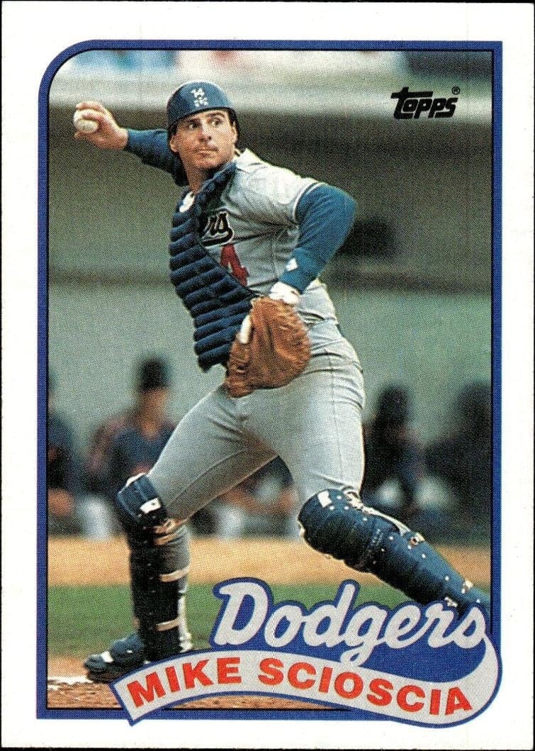 Mike Scioscia 1989 Topps #755 Baseball Trading Card - Front 1989 Topps Mike Scioscia #755 baseball trading card front