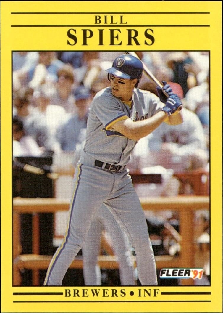 Bill Spiers 1991 Fleer #597 Baseball Trading Card - Front 1991 Fleer Bill Spiers #597 baseball trading card front