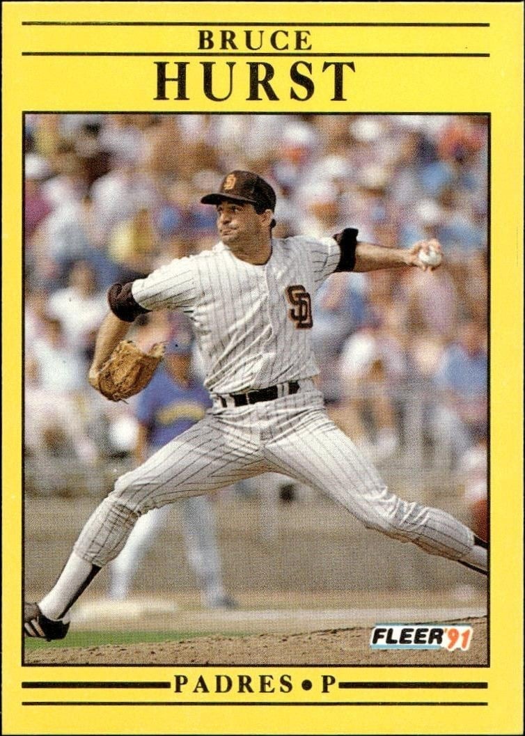Bruce Hurst 1991 Fleer #533 Baseball Trading Card - Front 1991 Fleer Bruce Hurst #533 baseball trading card front