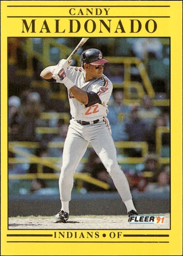 Candy Maldonado 1991 Fleer #373 Baseball Trading Card - Front 1991 Fleer Candy Maldonado #373 baseball trading card front