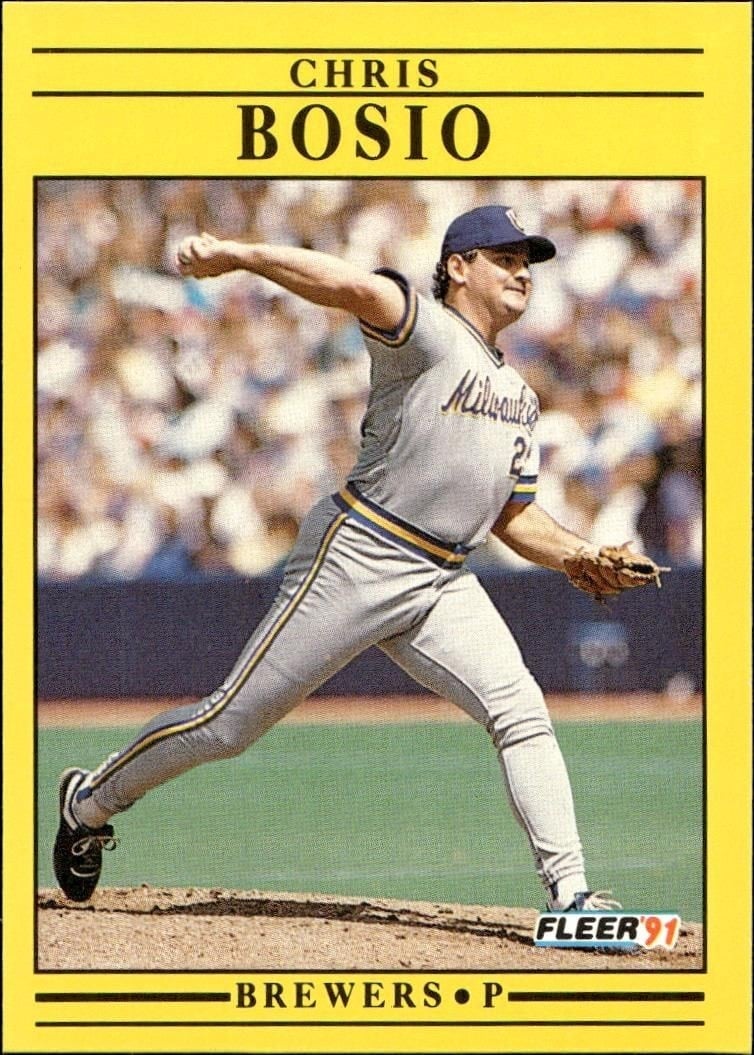 Chris Bosio 1991 Fleer #576 Baseball Trading Card - Front 1991 Fleer Chris Bosio #576 baseball trading card front