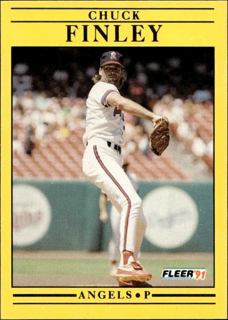 Chuck Finley 1991 Fleer #313 Baseball Trading Card - Front 1991 Fleer Chuck Finley #313 baseball trading card front