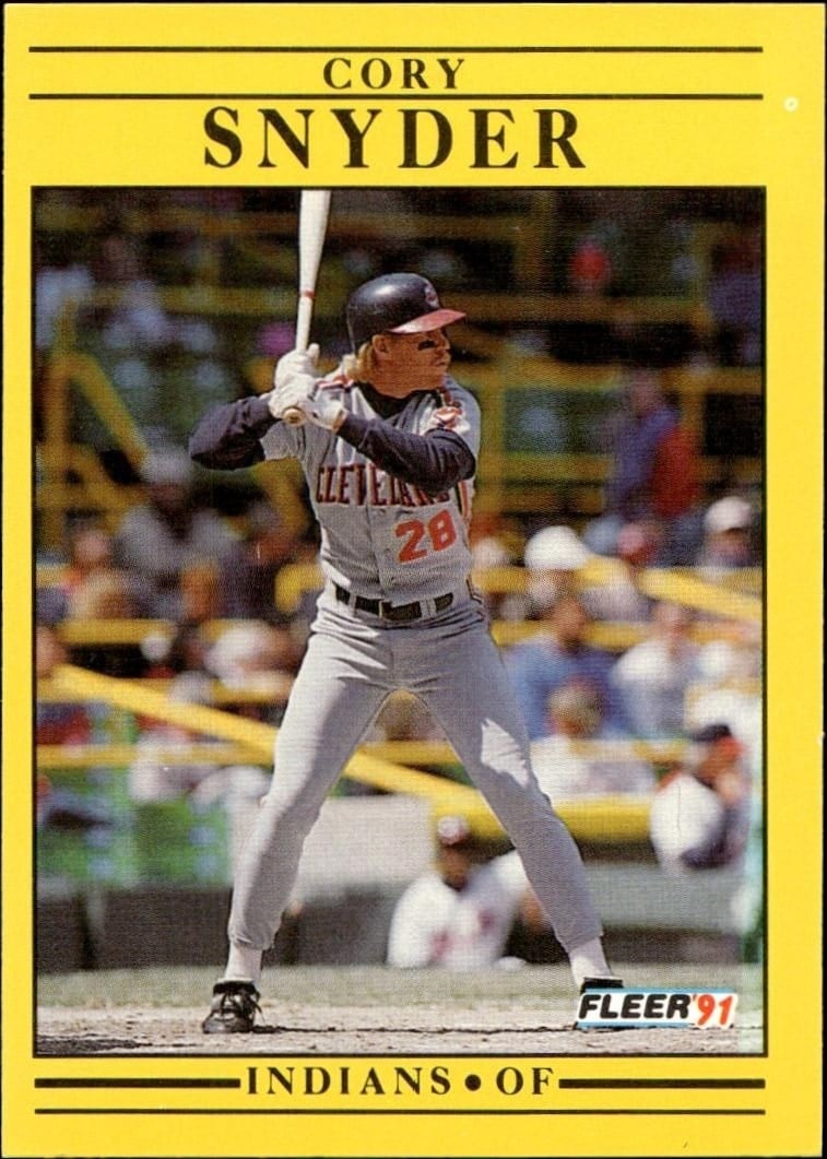 Cory Snyder 1991 Fleer #378 Baseball Trading Card - Front 1991 Fleer Cory Snyder #378 baseball trading card front