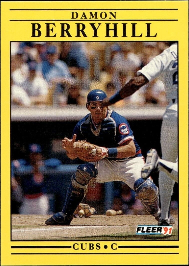 Damon Berryhill 1991 Fleer #414 Baseball Trading Card - Front 1991 Fleer Damon Berryhill #414 baseball trading card front