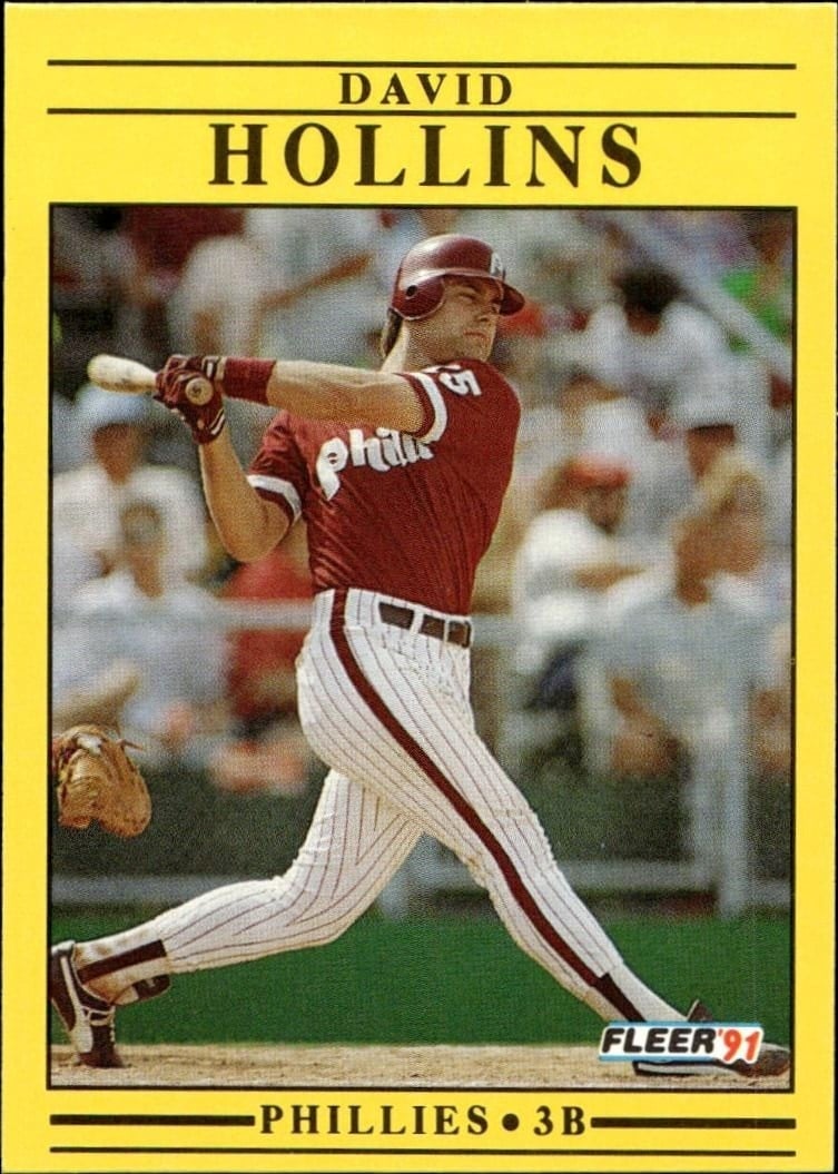 David Hollins 1991 Fleer #399 Baseball Trading Card - Front 1991 Fleer David Hollins #399 baseball trading card front