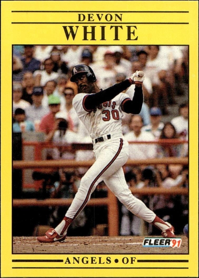 Devon White 1991 Fleer White #328 Baseball Trading Card - Front 1991 Fleer White Devon White #328 baseball trading card front