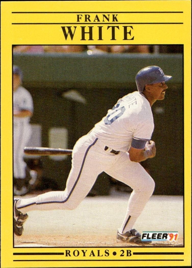 Frank White 1991 Fleer White #574 Baseball Trading Card - Front 1991 Fleer White Frank White #574 baseball trading card front