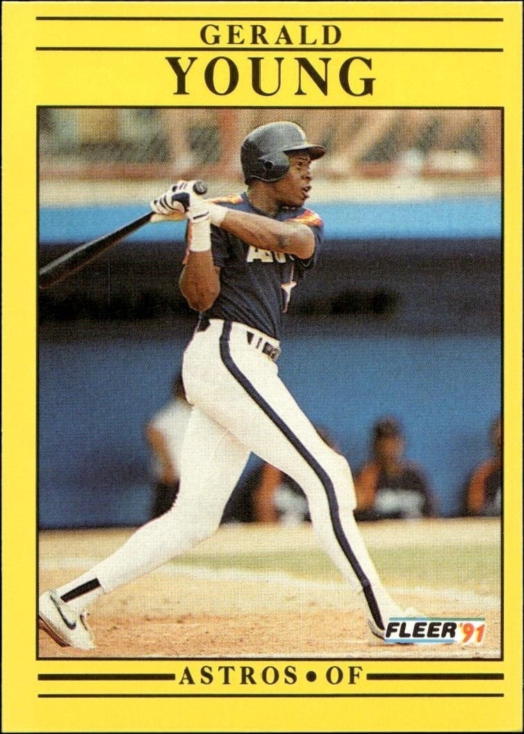 Gerald Young 1991 Fleer #521 Baseball Trading Card - Front 1991 Fleer Gerald Young #521 baseball trading card front