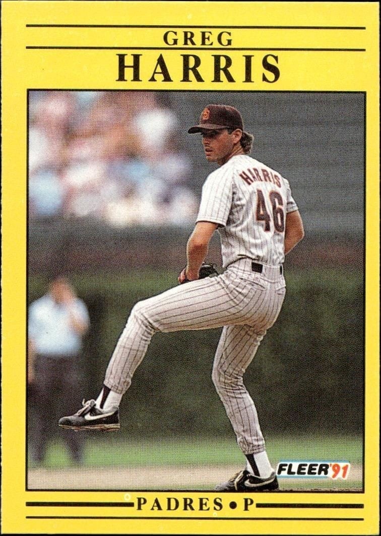 Greg Harris 1991 Fleer #531 Baseball Trading Card - Front 1991 Fleer Greg Harris #531 baseball trading card front
