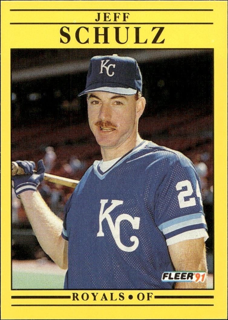 Jeff Schulz 1991 Fleer #568 Baseball Trading Card - Front 1991 Fleer Jeff Schulz #568 baseball trading card front