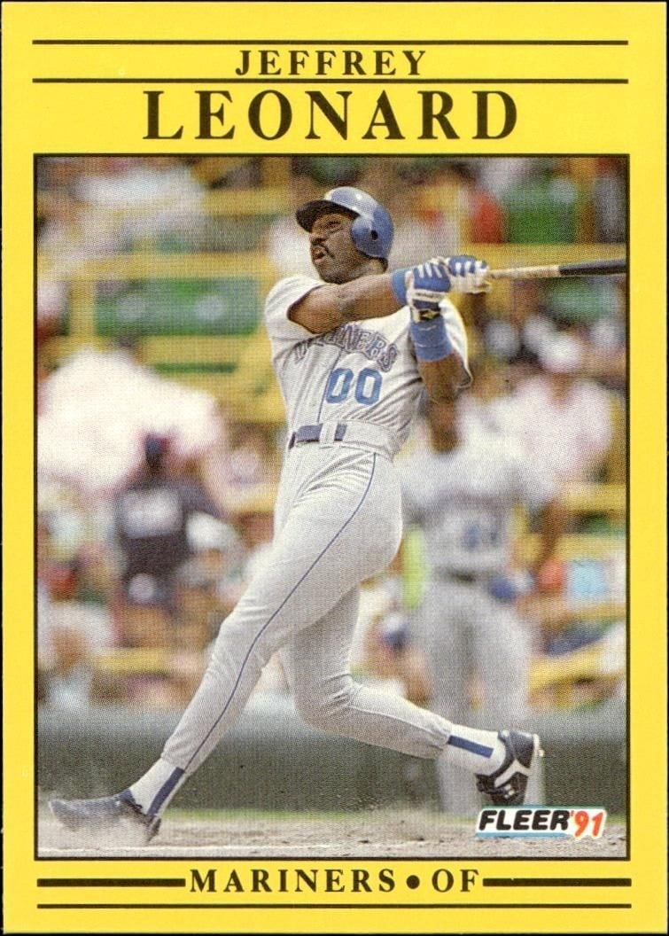 Jeffrey Leonard 1991 Fleer #456 Baseball Trading Card - Front 1991 Fleer Jeffrey Leonard #456 baseball trading card front