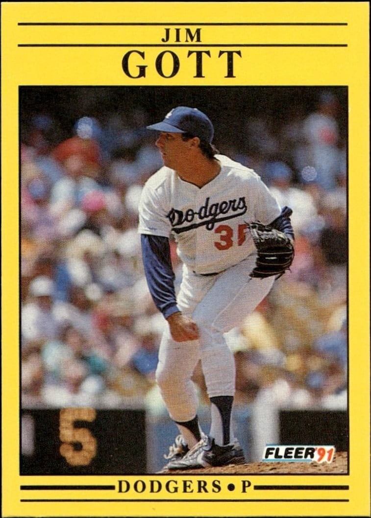 Jim Gott 1991 Fleer #200 Baseball Trading Card - Front 1991 Fleer Jim Gott #200 baseball trading card front