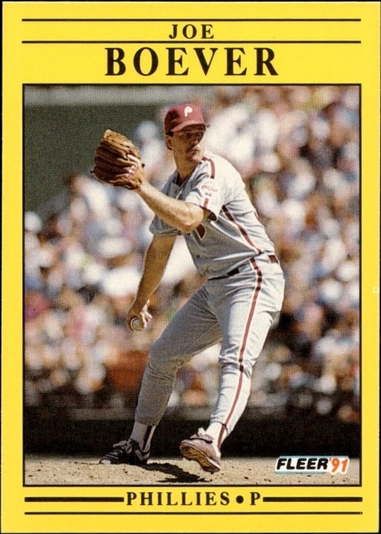 Joe Boever 1991 Fleer #387 Baseball Trading Card - Front 1991 Fleer Joe Boever #387 baseball trading card front