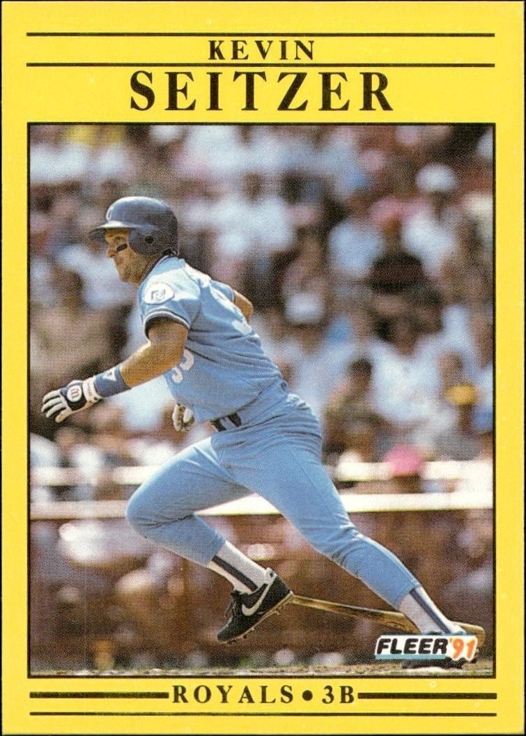 Kevin Seitzer 1991 Fleer #569 Baseball Trading Card - Front 1991 Fleer Kevin Seitzer #569 baseball trading card front