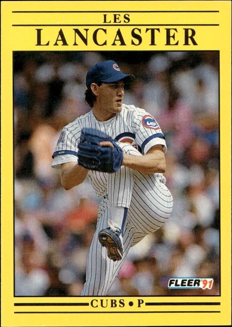 Les Lancaster 1991 Fleer #424 Baseball Trading Card - Front 1991 Fleer Les Lancaster #424 baseball trading card front