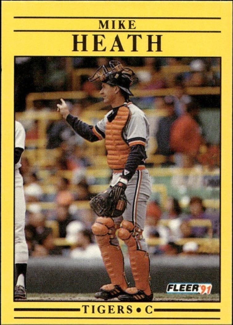 Mike Heath 1991 Fleer #339 Baseball Trading Card - Front 1991 Fleer Mike Heath #339 baseball trading card front