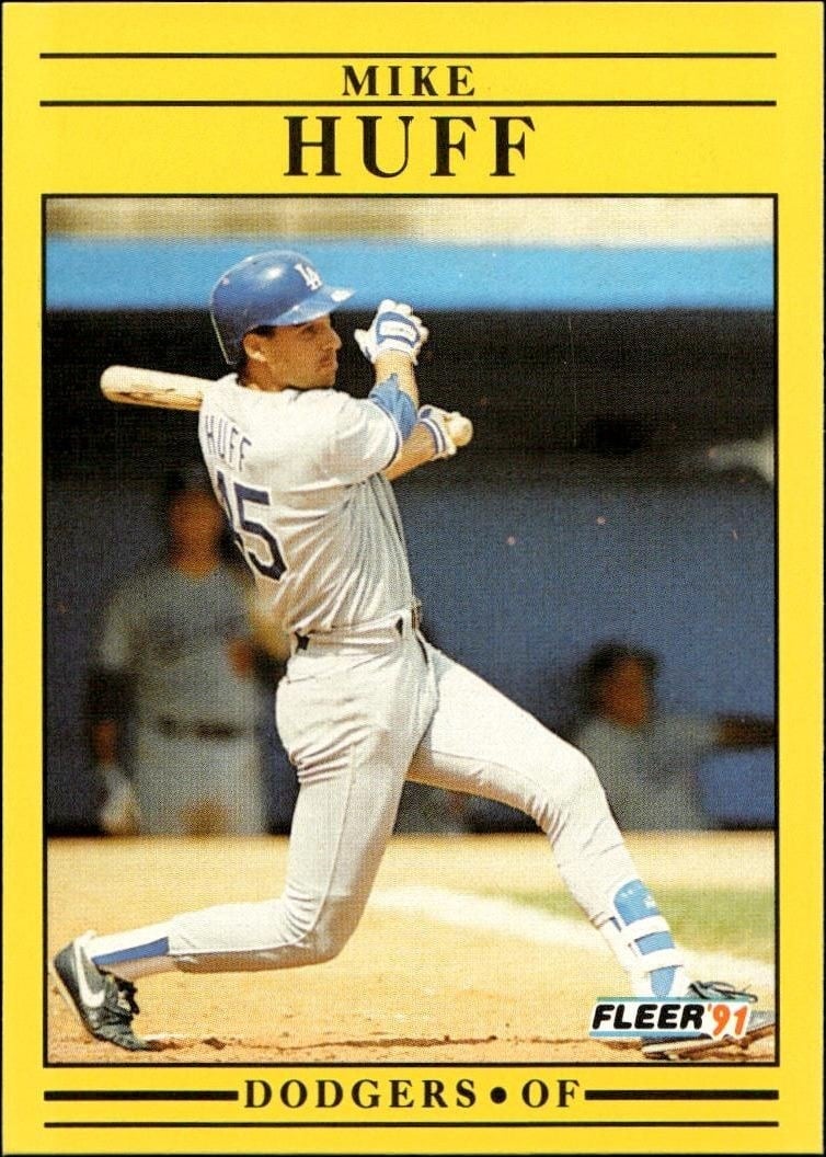 Mike Huff 1991 Fleer #210 Baseball Trading Card - Front 1991 Fleer Mike Huff #210 baseball trading card front