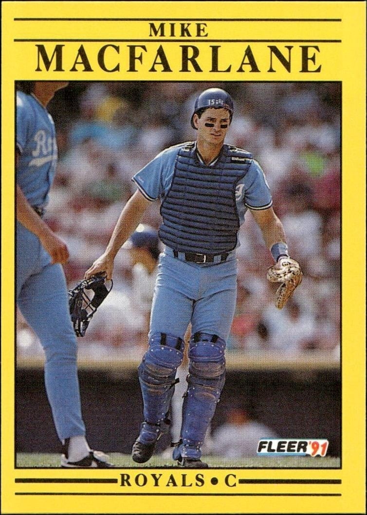 Mike Macfarlane 1991 Fleer #562 Baseball Trading Card - Front 1991 Fleer Mike Macfarlane #562 baseball trading card front