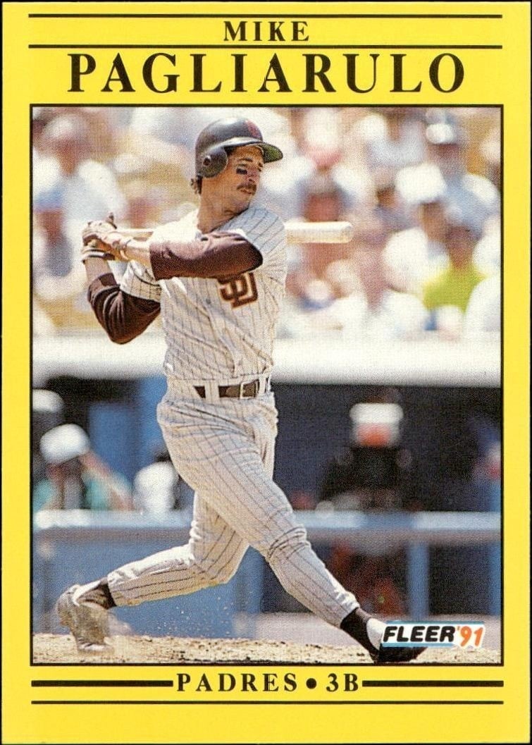 Mike Pagliarulo 1991 Fleer #537 Baseball Trading Card - Front 1991 Fleer Mike Pagliarulo #537 baseball trading card front