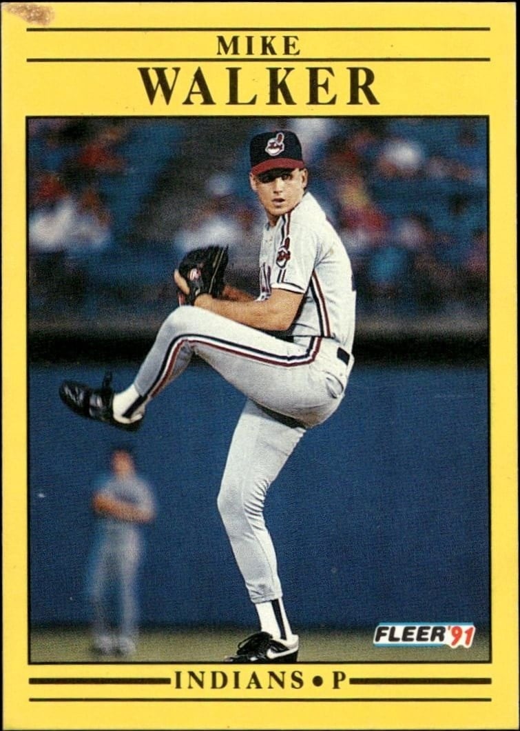 Mike Walker 1991 Fleer #381 Baseball Trading Card - Front 1991 Fleer Mike Walker #381 baseball trading card front