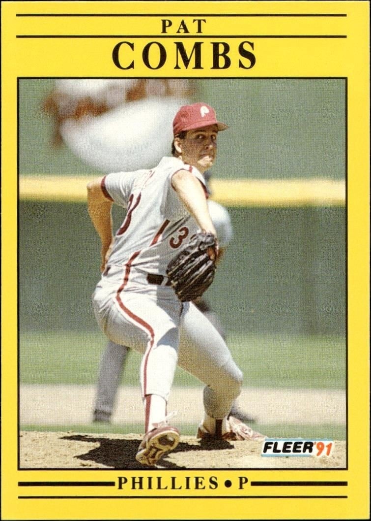 Pat Combs 1991 Fleer #392 Baseball Trading Card - Front 1991 Fleer Pat Combs #392 baseball trading card front