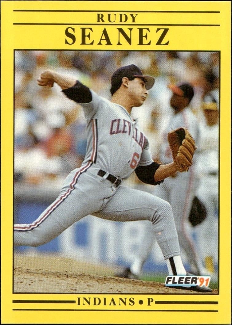 Rudy Seanez 1991 Fleer #376 Baseball Trading Card - Front 1991 Fleer Rudy Seanez #376 baseball trading card front