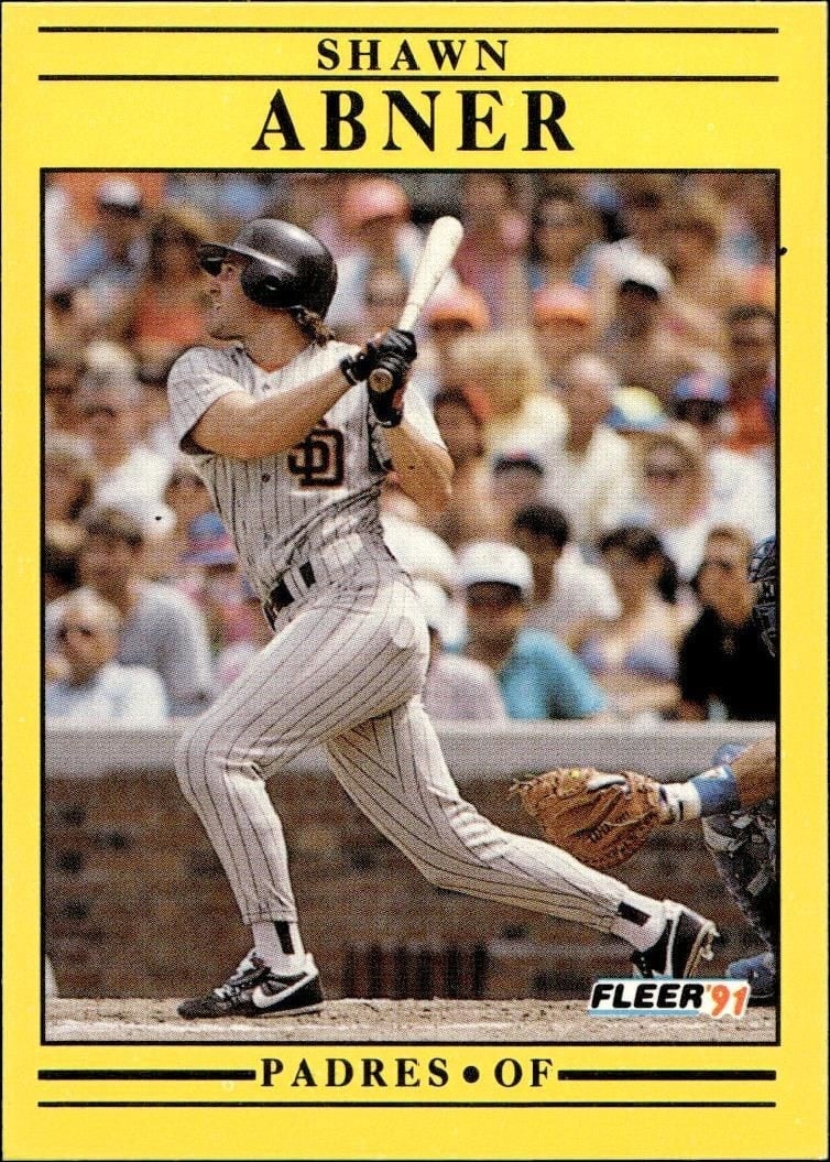 Shawn Abner 1991 Fleer #522 Baseball Trading Card - Front 1991 Fleer Shawn Abner #522 baseball trading card front