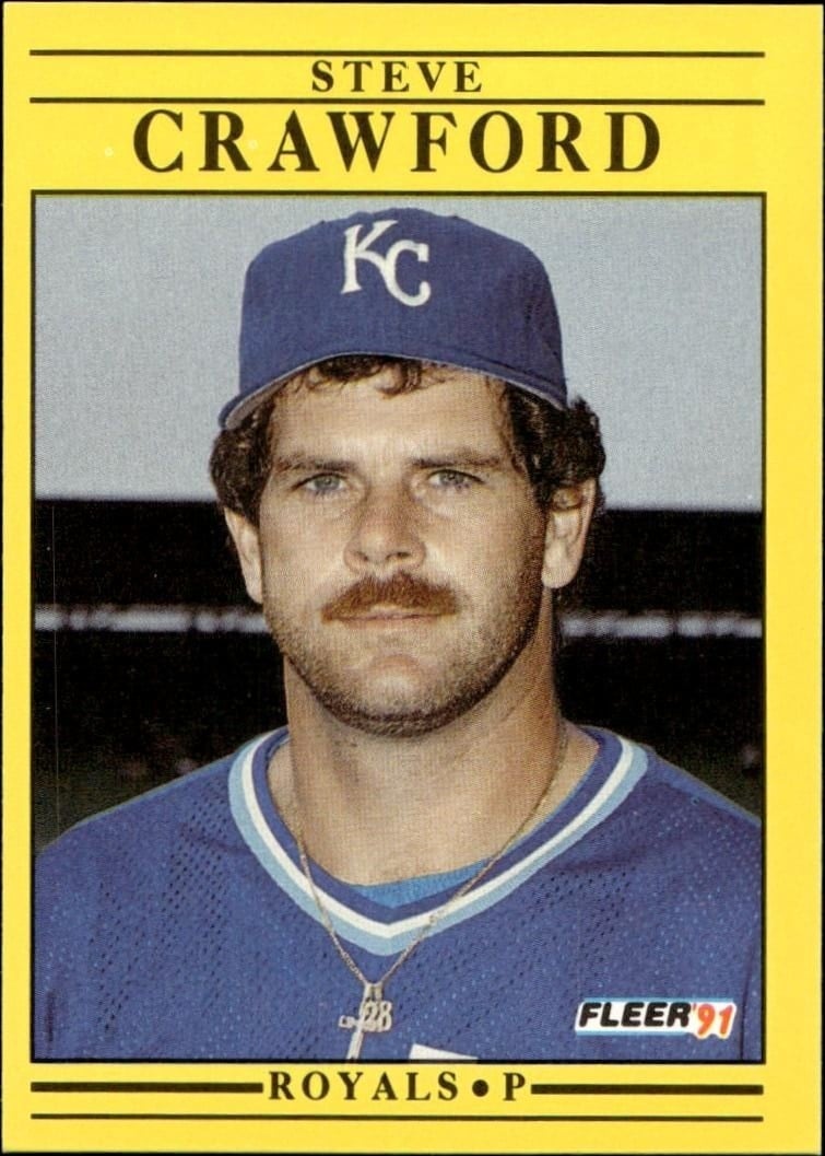 Steve Crawford 1991 Fleer #554 Baseball Trading Card - Front 1991 Fleer Steve Crawford #554 baseball trading card front