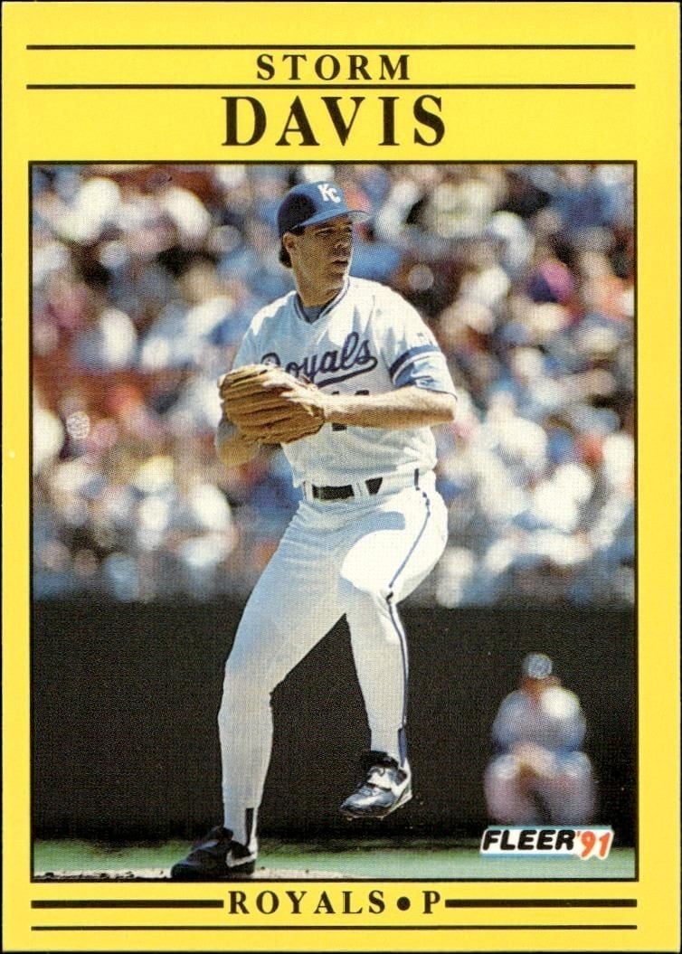 Storm Davis 1991 Fleer #556 Baseball Trading Card - Front 1991 Fleer Storm Davis #556 baseball trading card front