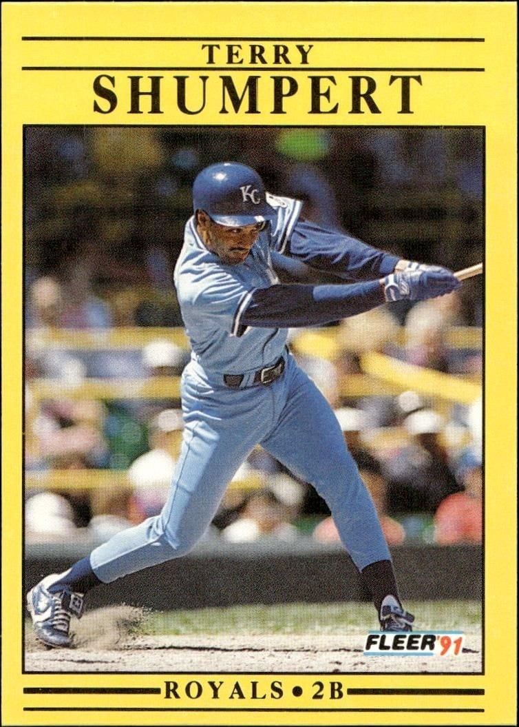 Terry Shumpert 1991 Fleer #570 Baseball Trading Card - Front 1991 Fleer Terry Shumpert #570 baseball trading card front