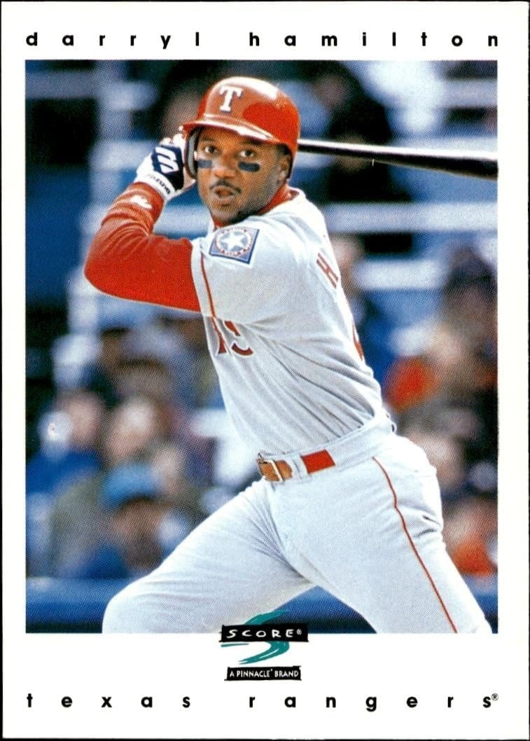 Darryl Hamilton 1997 Pinnacle Score #13 Baseball Trading Card - Front 1997 Pinnacle Score Darryl Hamilton #13 baseball trading card front